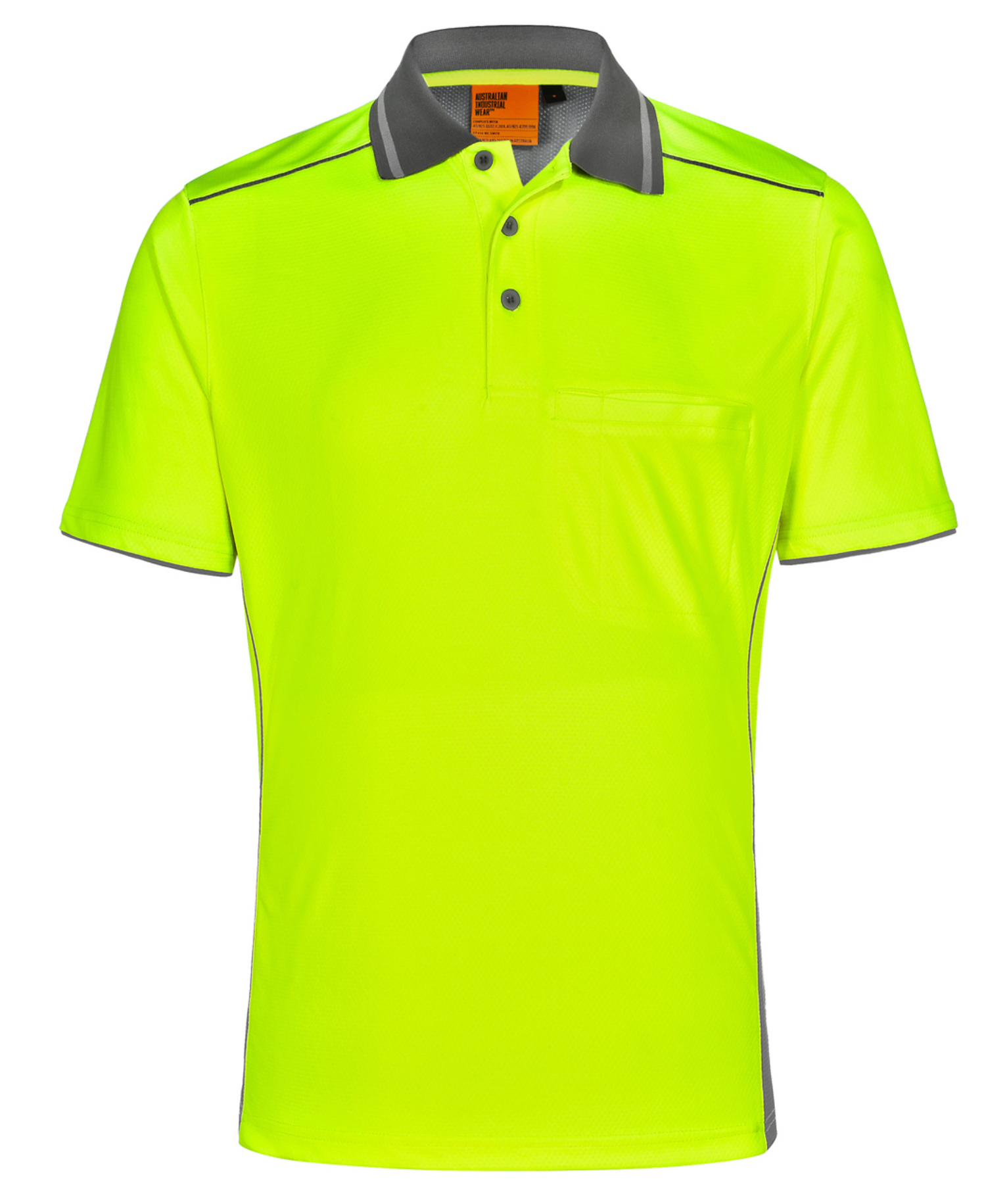 SW79 UNISEX HI-VIS BAMBOO CHARCOAL VENTED SS POLO