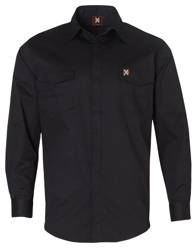 WT10 MENS STRETCH WORK SHIRT WITH 2 FRONT FLAP POCKETS