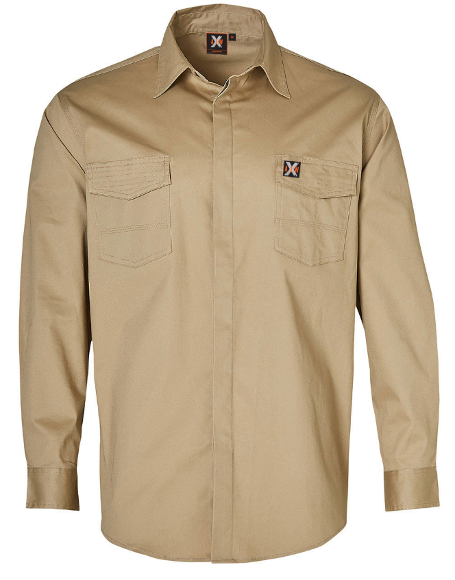 WT10 MENS STRETCH WORK SHIRT WITH 2 FRONT FLAP POCKETS