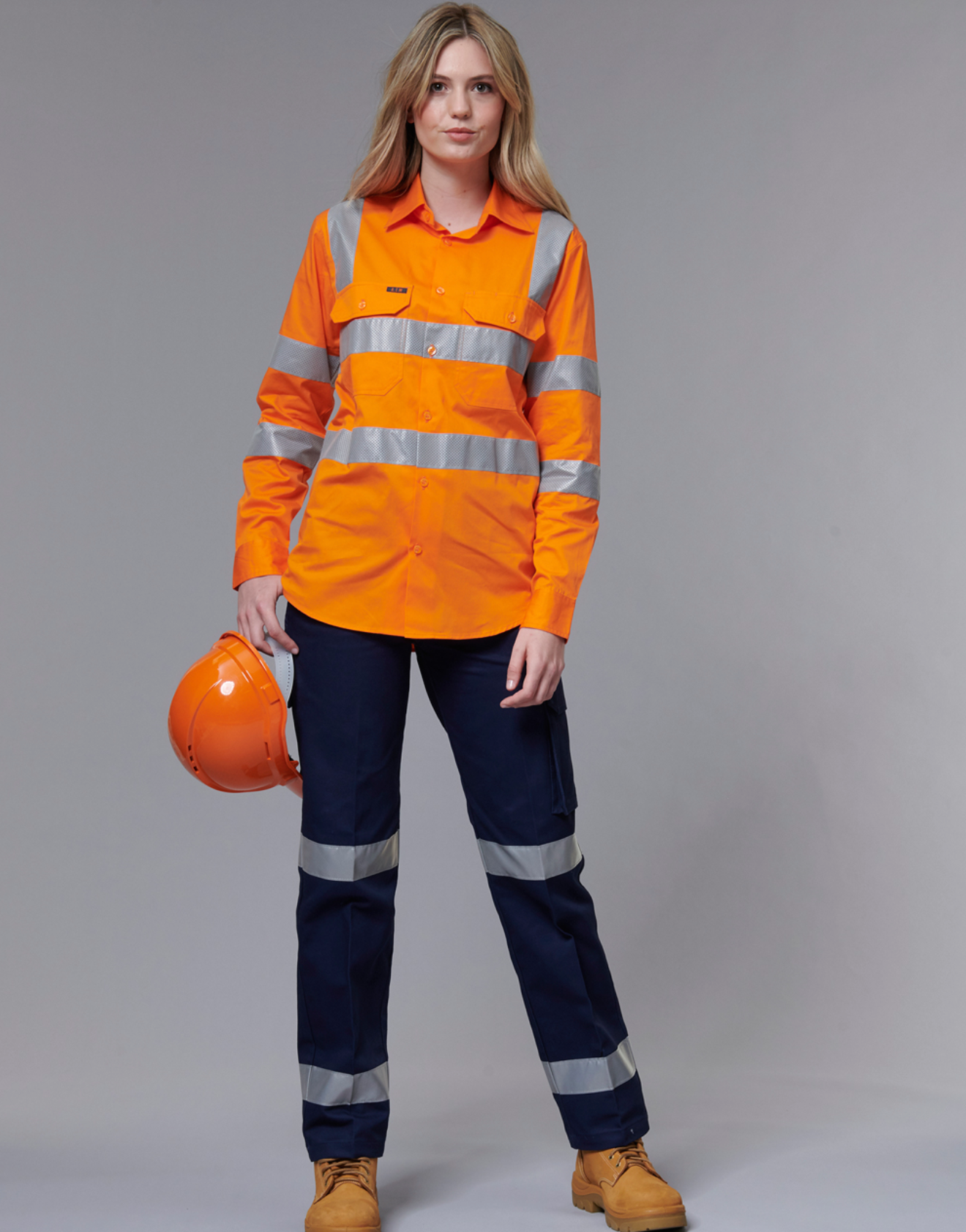 WP15HV Ladies Heavy Cotton Pre-Shrunk Drill Pants with 3M Reflective Tape