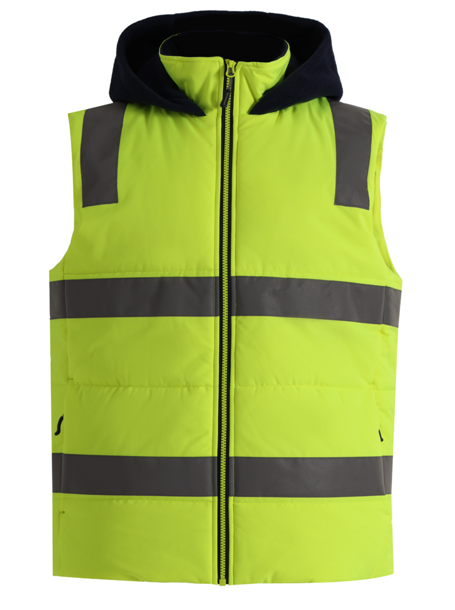 SW93 Unisex Hi Vis Hooded Puffer Vest