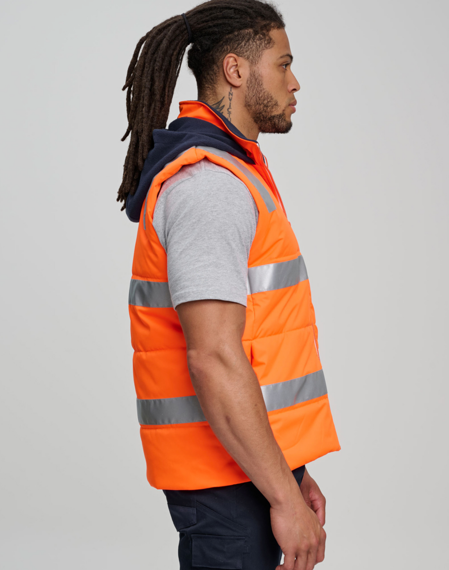 SW93 Unisex Hi Vis Hooded Puffer Vest