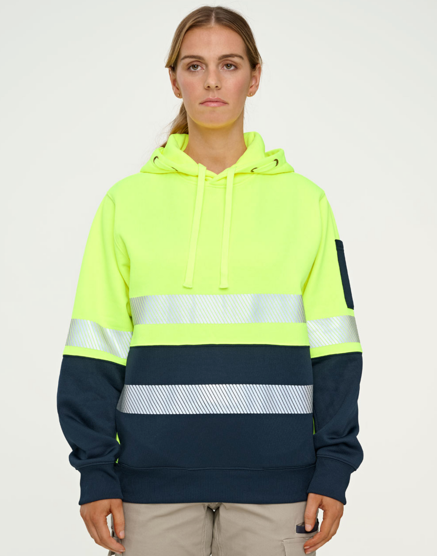 SW88 UNISEX HI-VIS TWO TONE SAFETY HOODIES WITH SEGMENTED TAPES