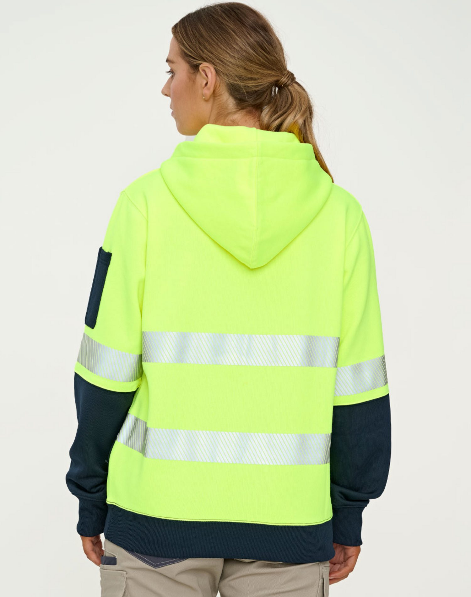 SW88 UNISEX HI-VIS TWO TONE SAFETY HOODIES WITH SEGMENTED TAPES