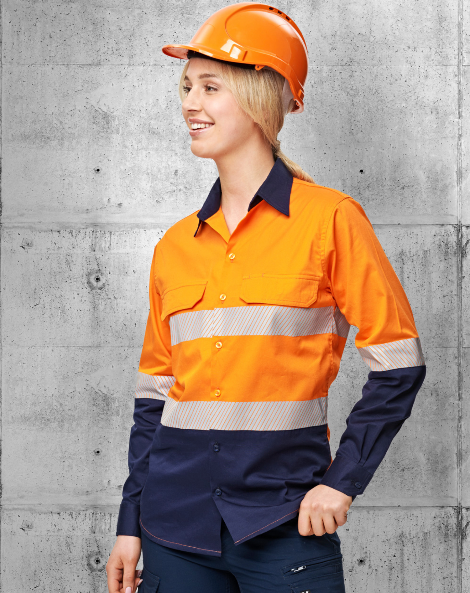 SW83 UNISEX HI VIS COOL-BREEZE SAFETY LS SHIRT (SEGMENTED TAPE)