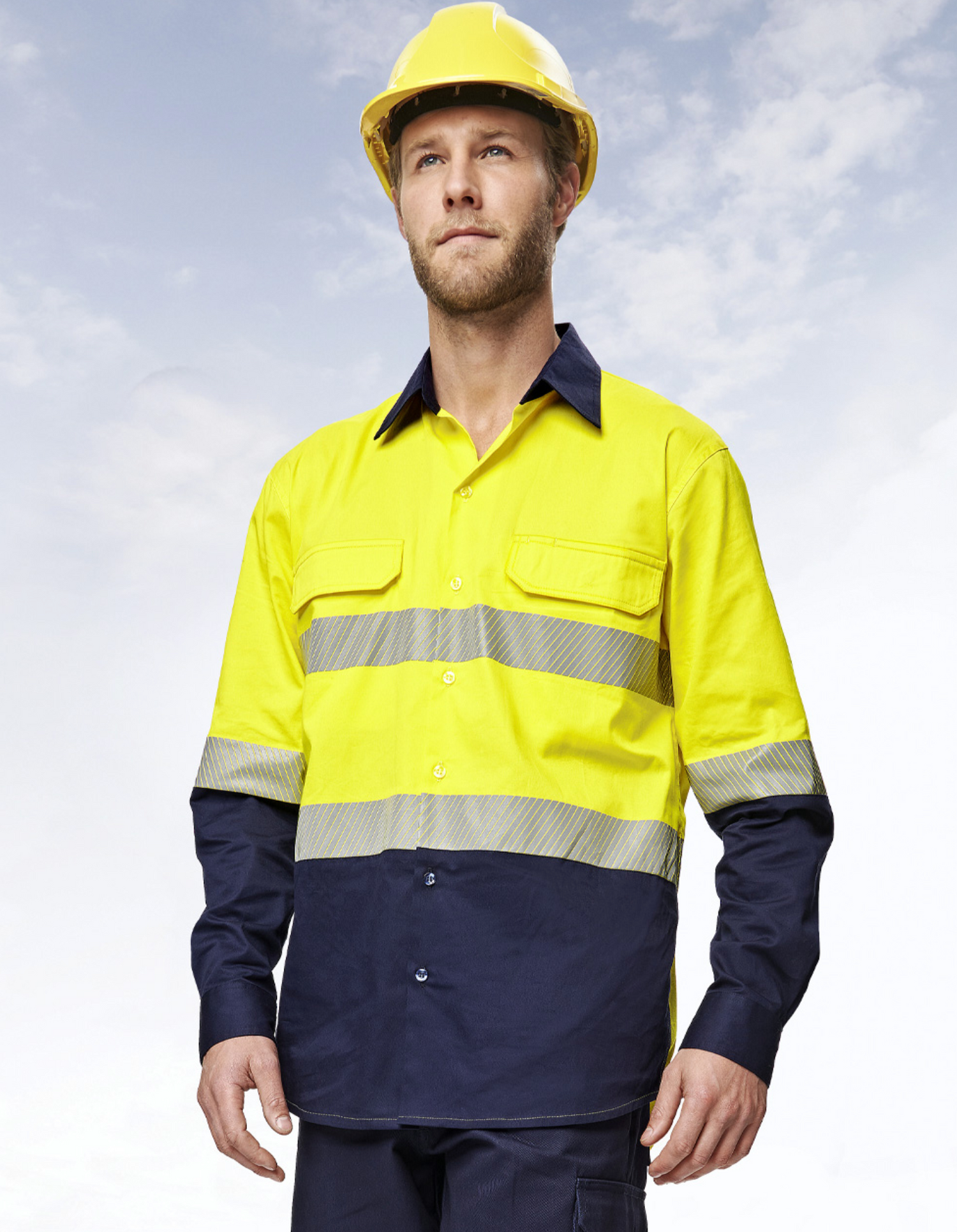 SW83 UNISEX HI VIS COOL-BREEZE SAFETY LS SHIRT (SEGMENTED TAPE)