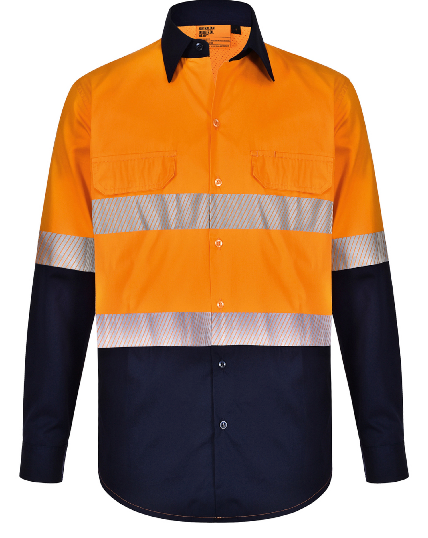 SW83 UNISEX HI VIS COOL-BREEZE SAFETY LS SHIRT (SEGMENTED TAPE)