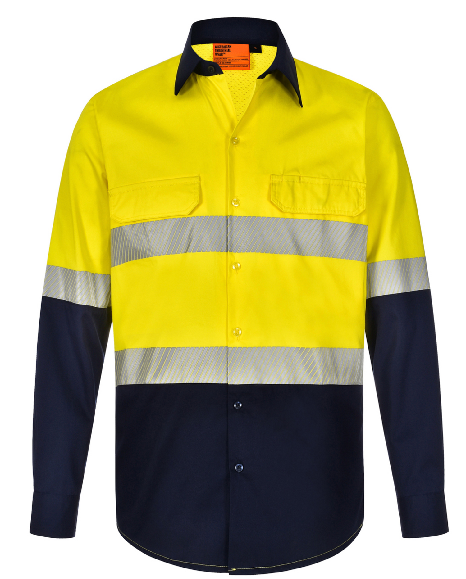 SW83 UNISEX HI VIS COOL-BREEZE SAFETY LS SHIRT (SEGMENTED TAPE)