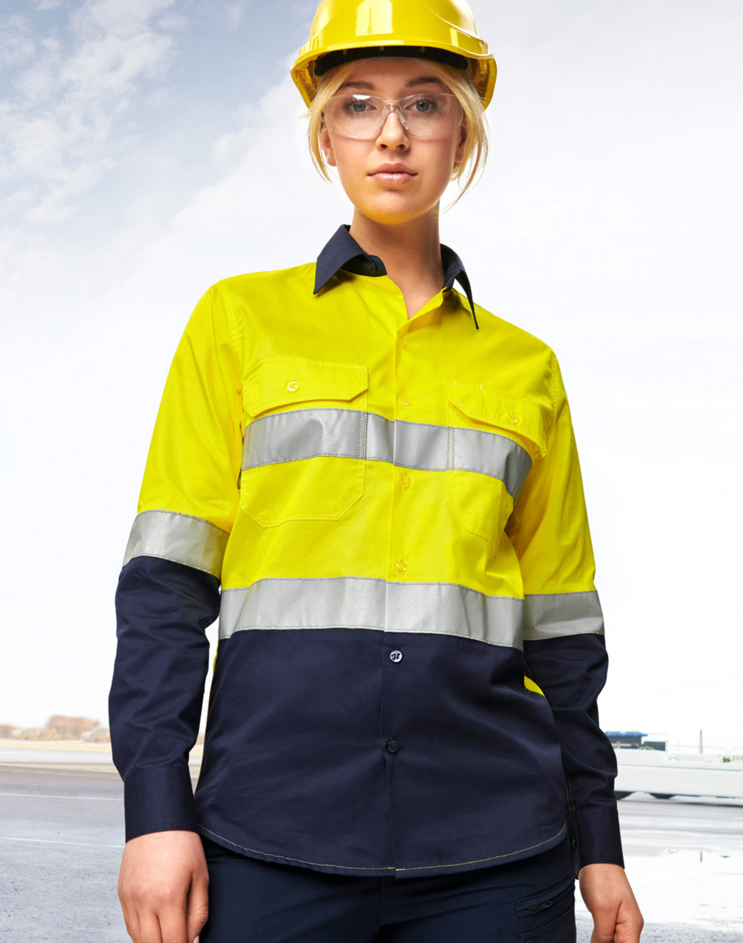 SW82 UNISEX HI VIS COOL-BREEZE SAFETY LS SHIRT (GENERIC TAPE)