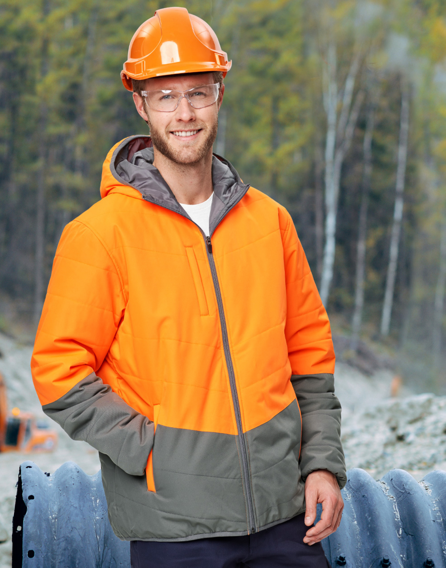 SW80 UNISEX HI VIS MODERN STYLING HOODED PUFFER JACKET