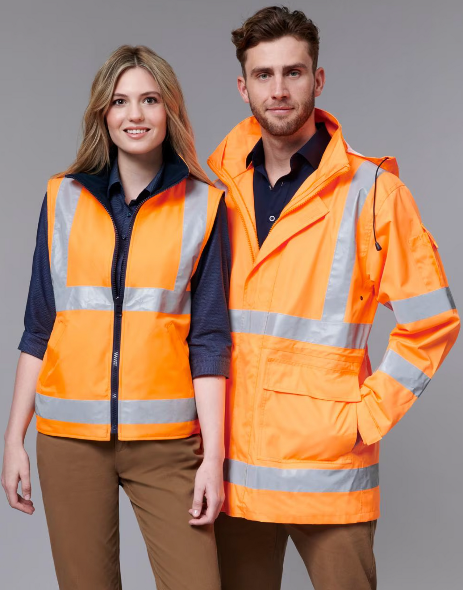 SW77 UNISEX VIC Rail Hi Vis 3 in 1 Safety Jacket and Vest