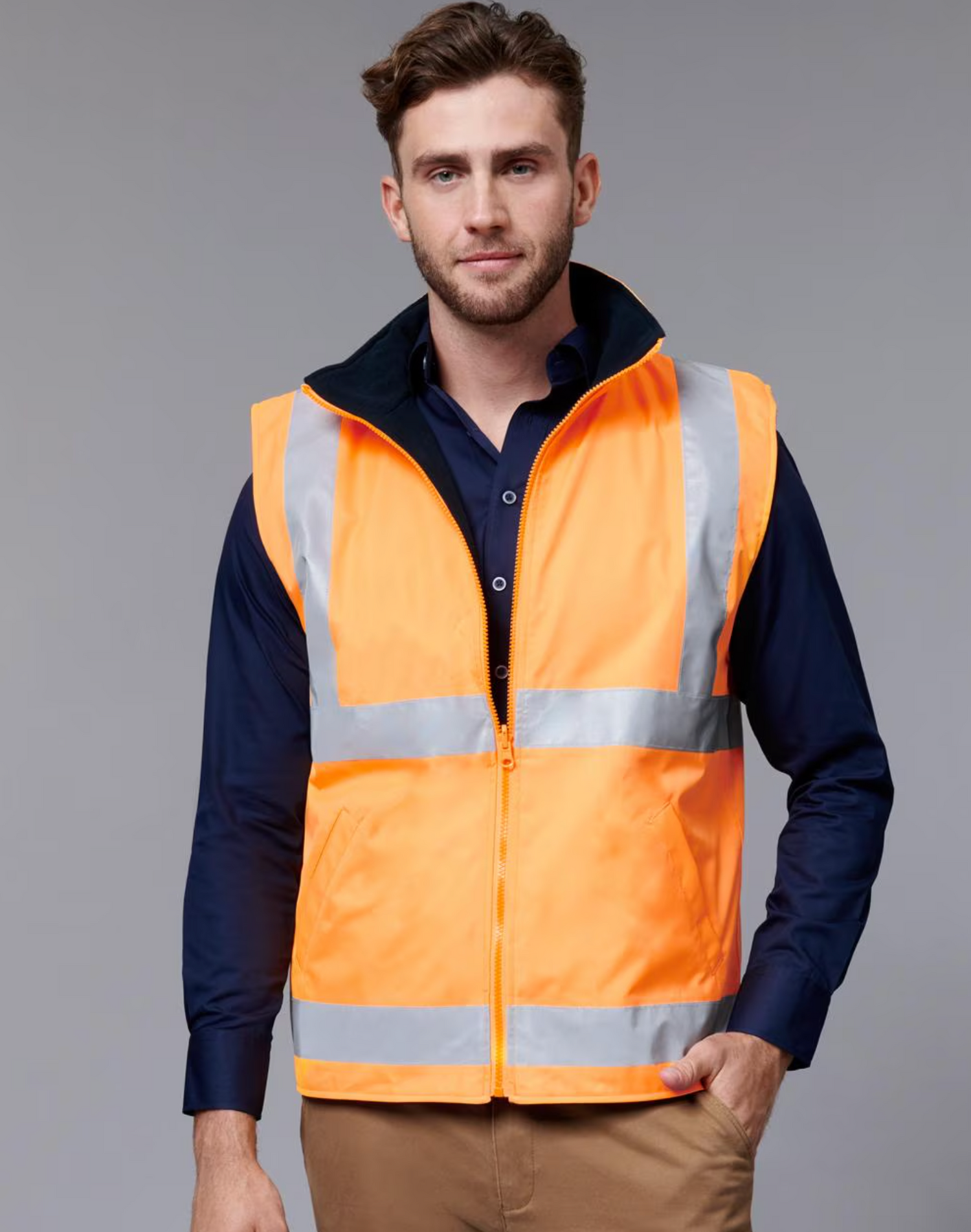SW76 UNISEX VIC Rail Hi Vis Reversible Safety Vest