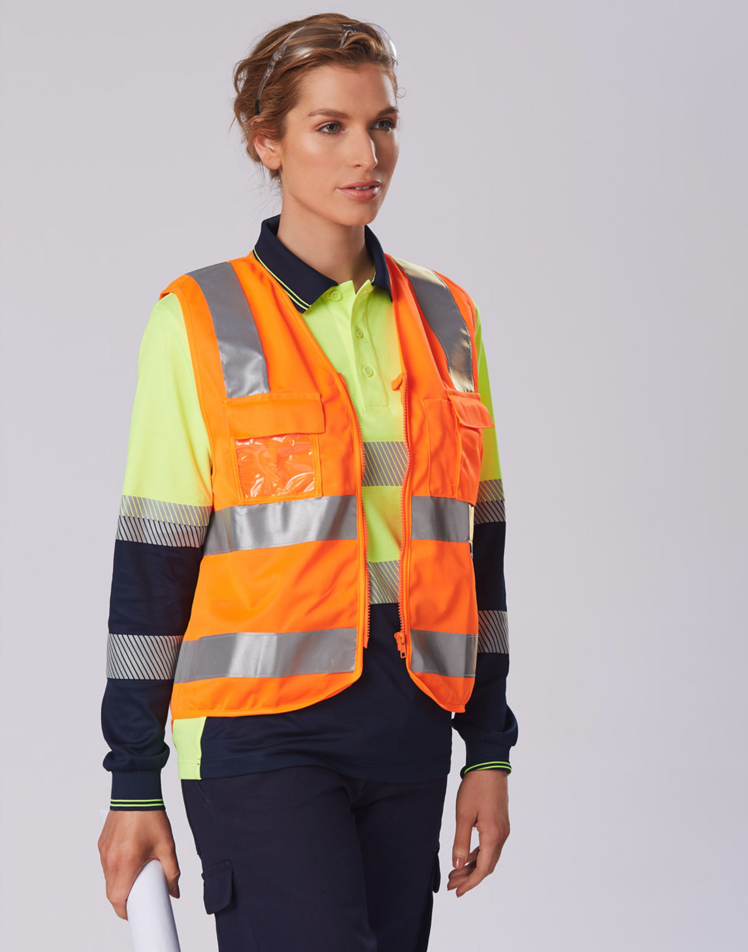SW74 UNISEX TRUEDRY® BIOMOTION SEGMENTED LS SAFETY POLO