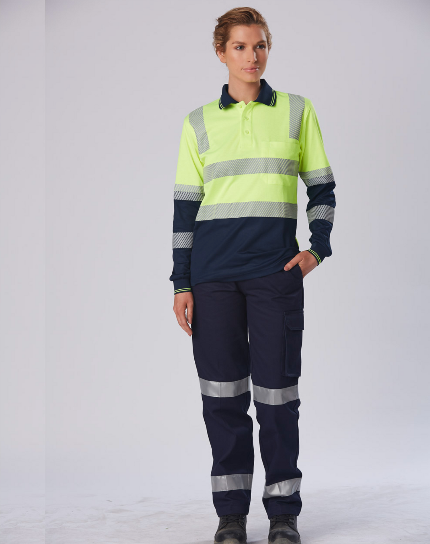 SW74 UNISEX TRUEDRY® BIOMOTION SEGMENTED LS SAFETY POLO