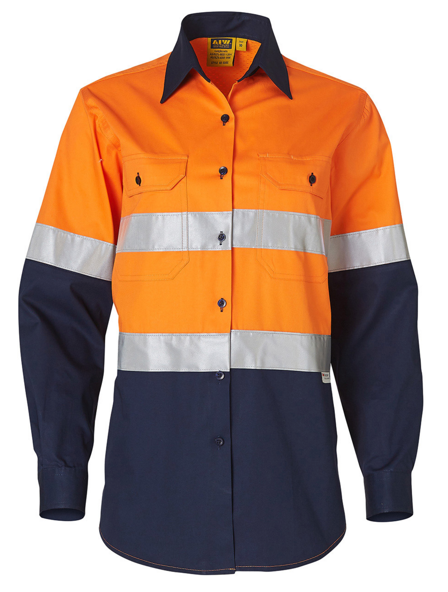 SW65 Ladies' High Visibility Cool-Breeze Cotton Twill Safety Shirts With Reflective 3M Tapes