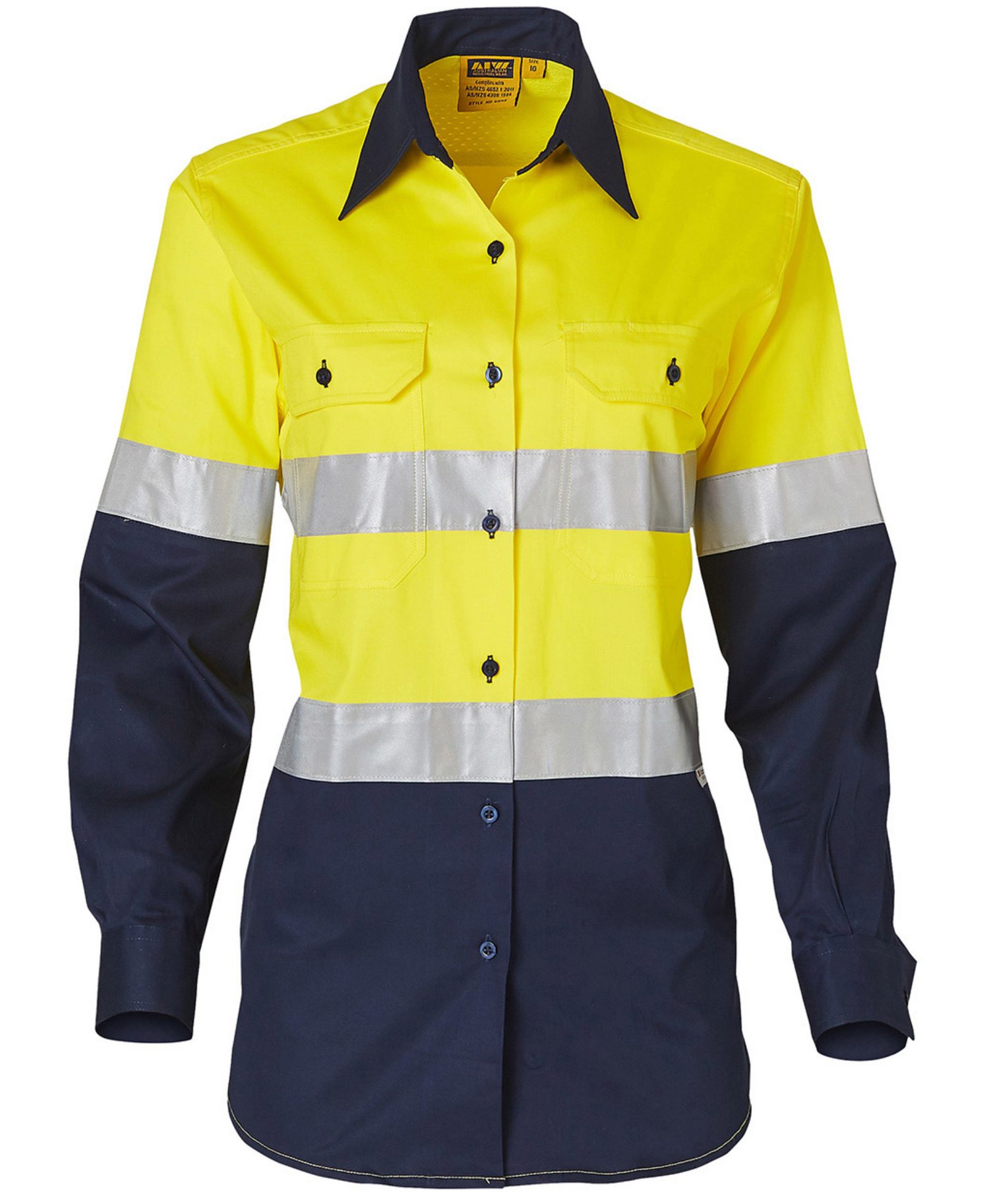 SW65 Ladies' High Visibility Cool-Breeze Cotton Twill Safety Shirts With Reflective 3M Tapes