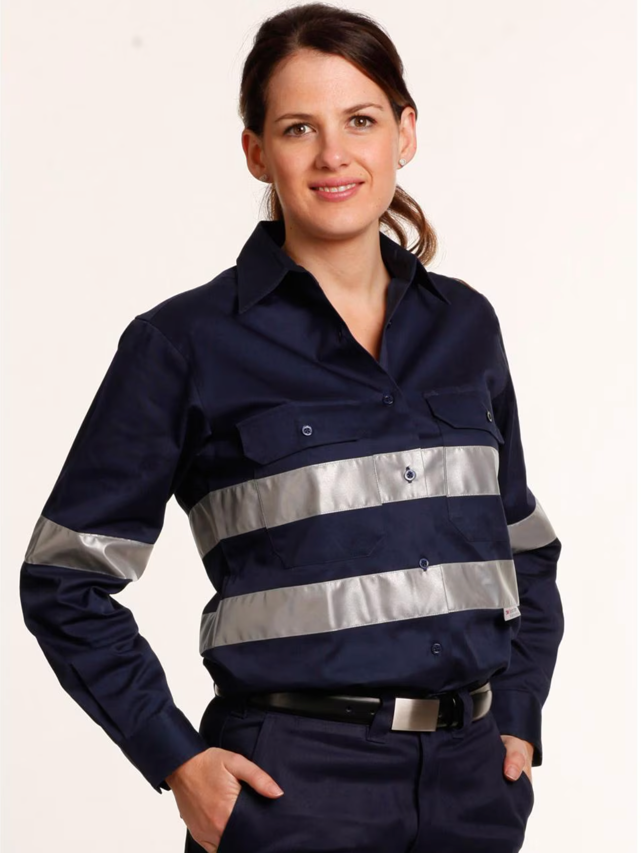 WT08HV WOMEN'S COTTON DRILL WORK SHIRT WITH 3M TAPES
