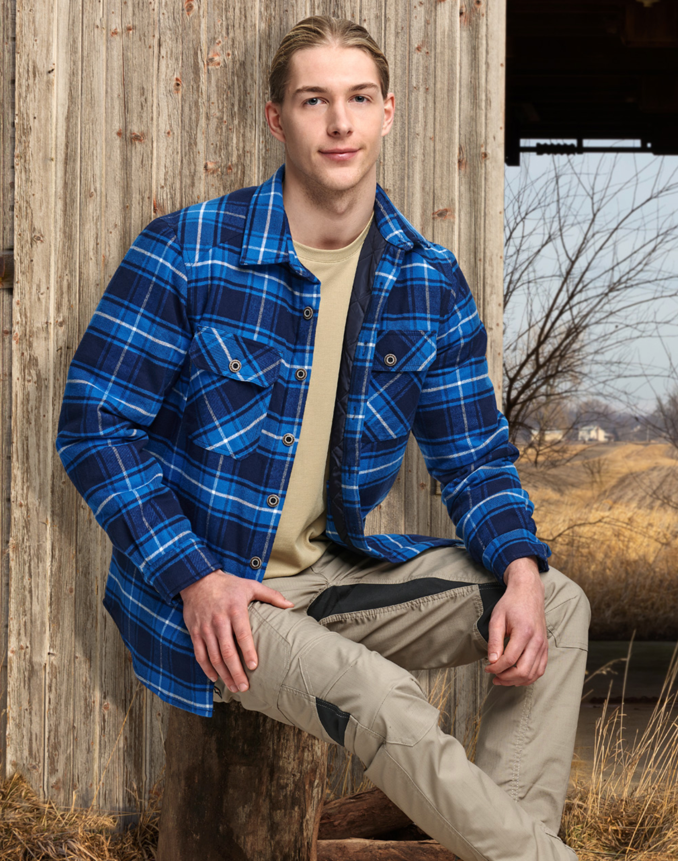 WT07 UNISEX QUILTED FLANNEL SHIRT-STYLE JACKET