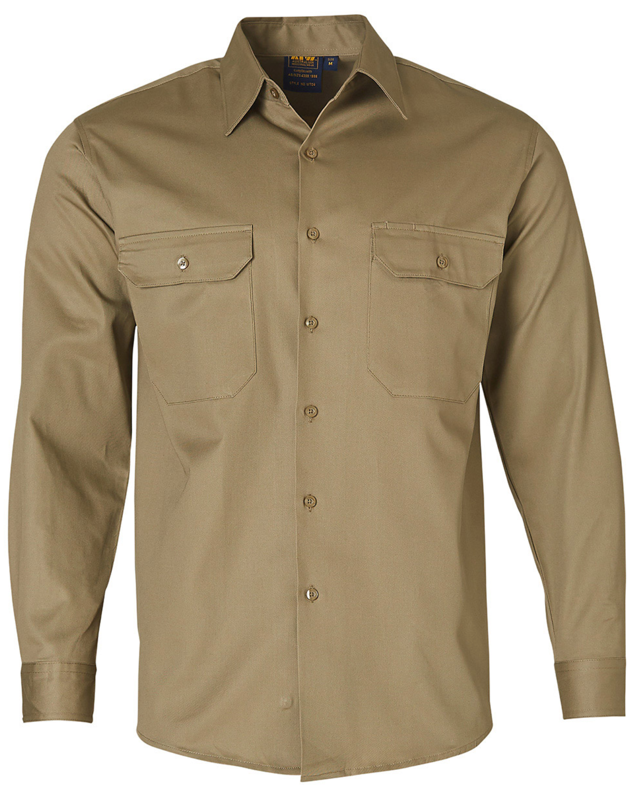WT04 Mens Cotton Drill Long Sleeve Work Shirt
