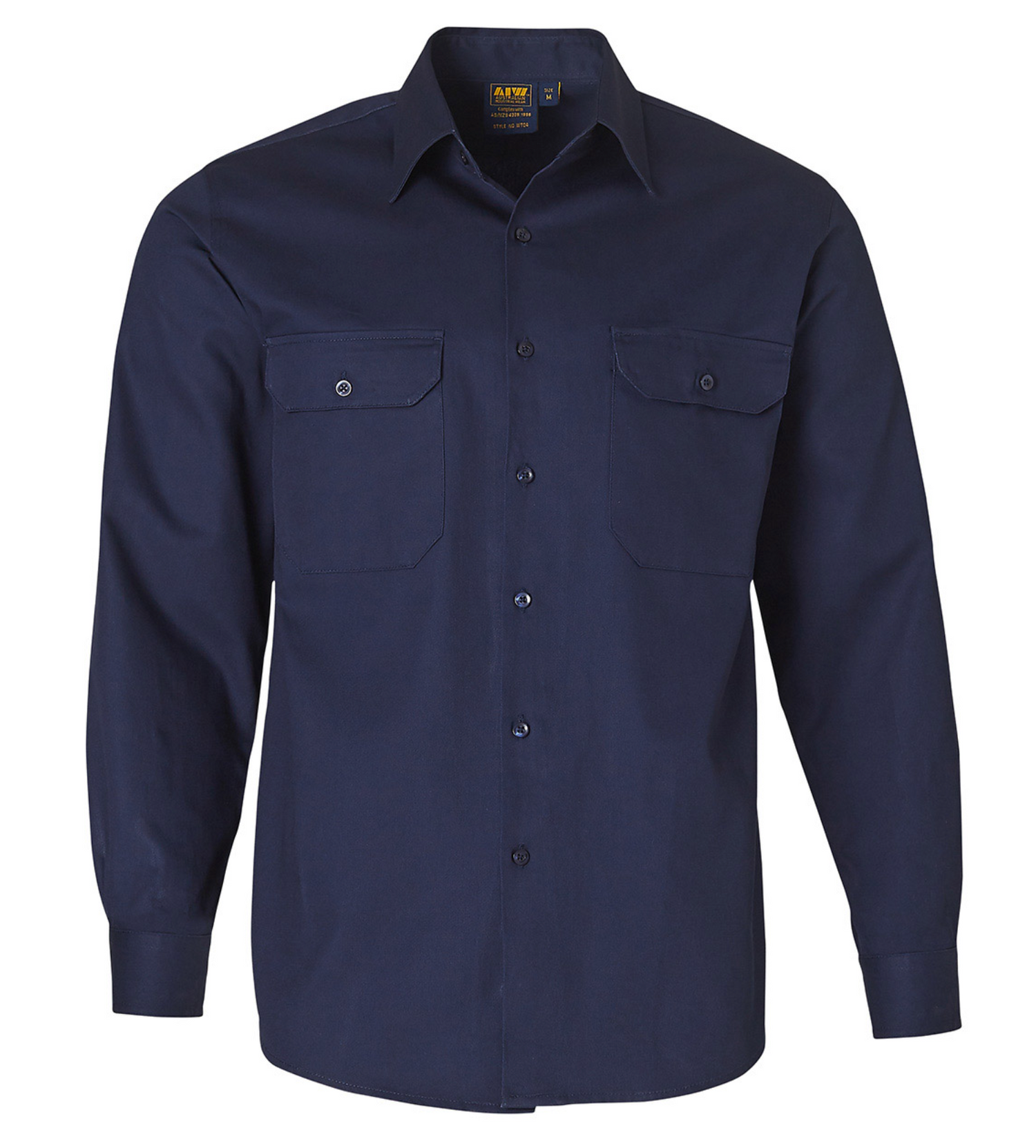 WT04 Mens Cotton Drill Long Sleeve Work Shirt