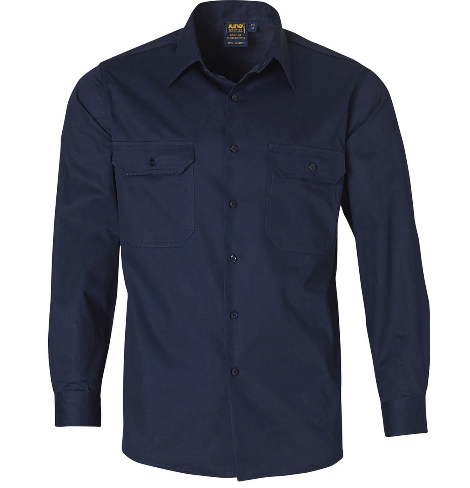 WT02 Mens Cool-Breeze Cotton Long Sleeve Work Shirt