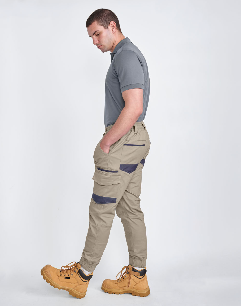WP28 Unisex Cotton Stretch Drill Cuffed Work Pants