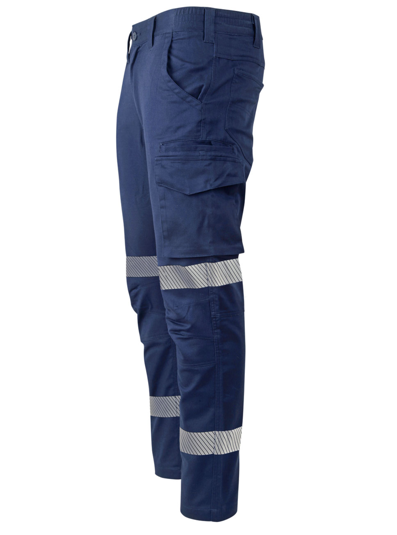 WP26HV UNISEX COTTON STRETCH RIP-STOP WORK PANTS WITH SEGMENTED TAPE
