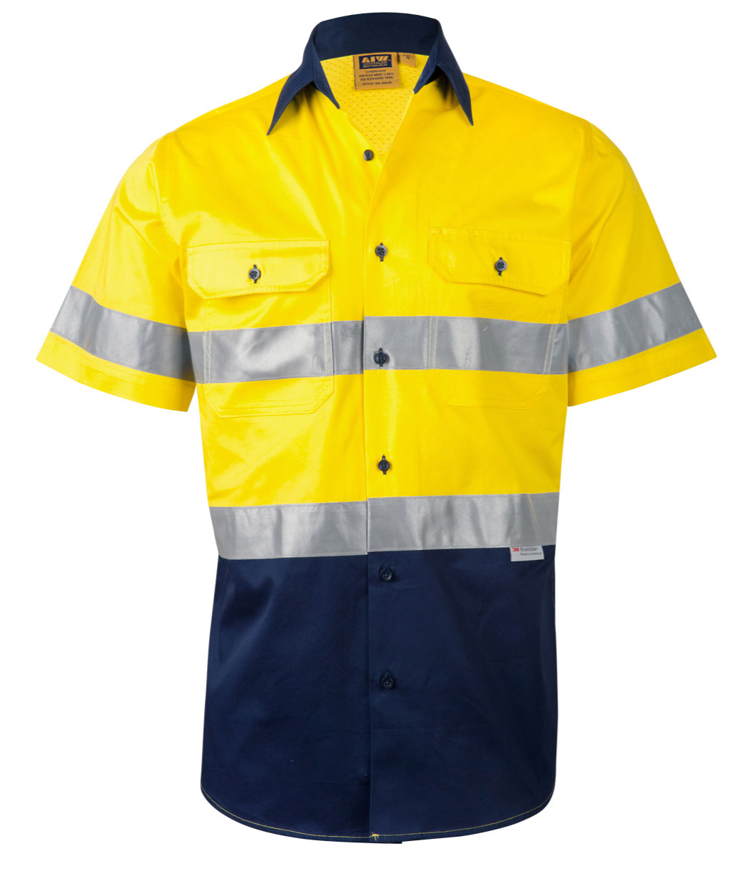 SW59 Men's High Visibility Cool-Breeze Cotton Twill Safety Shirt With Reflective 3M Tapes