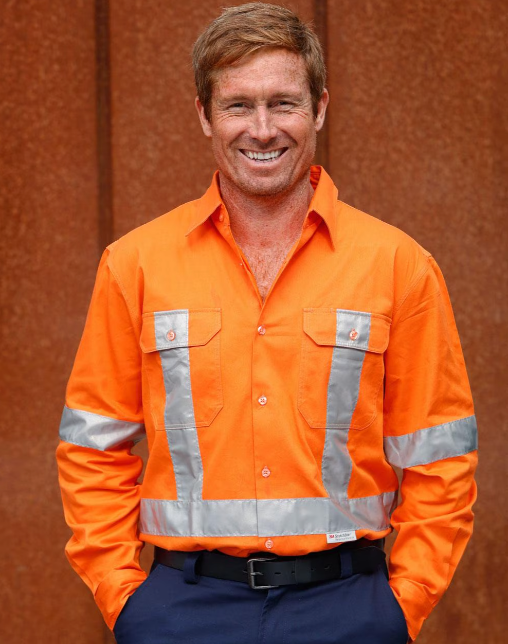 SW56 Mens High Visibility Regular Weight Long Sleeve Drill Shirt