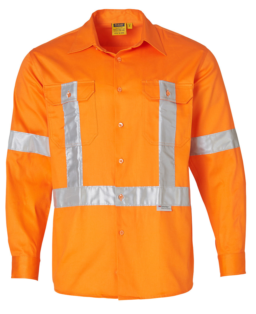 SW56 Mens High Visibility Regular Weight Long Sleeve Drill Shirt