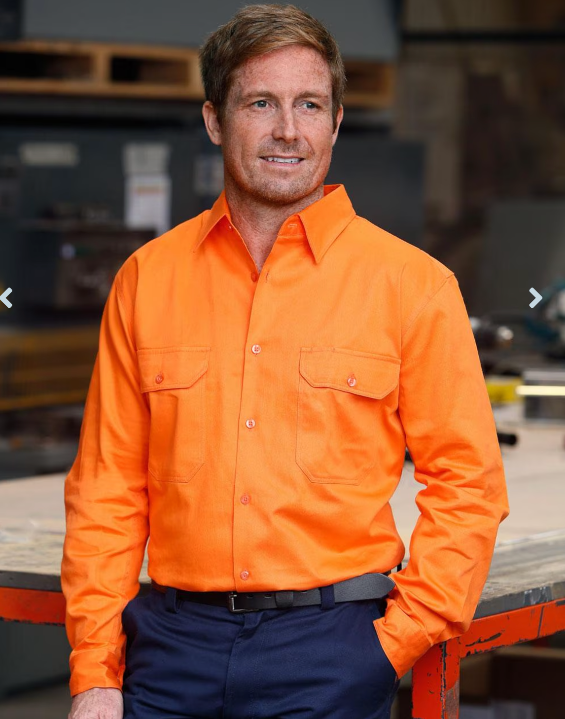 SW51 Mens High Visibility Regular Weight Long Sleeve Drill Shirt