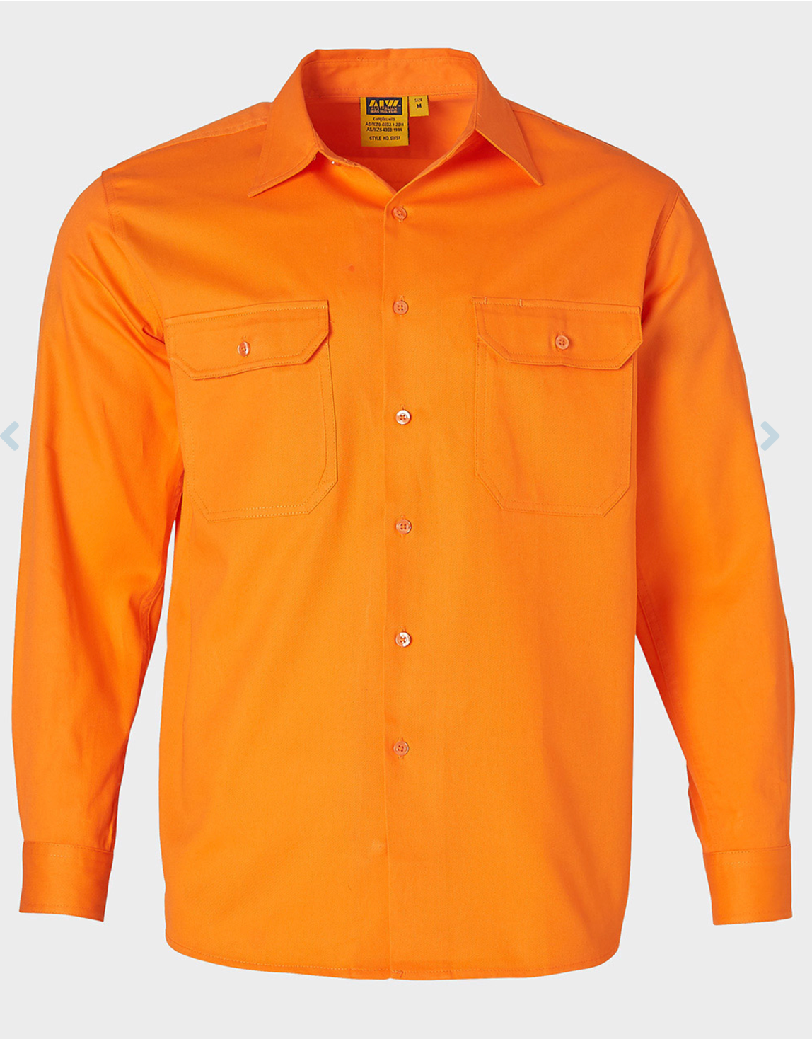 SW51 Mens High Visibility Regular Weight Long Sleeve Drill Shirt