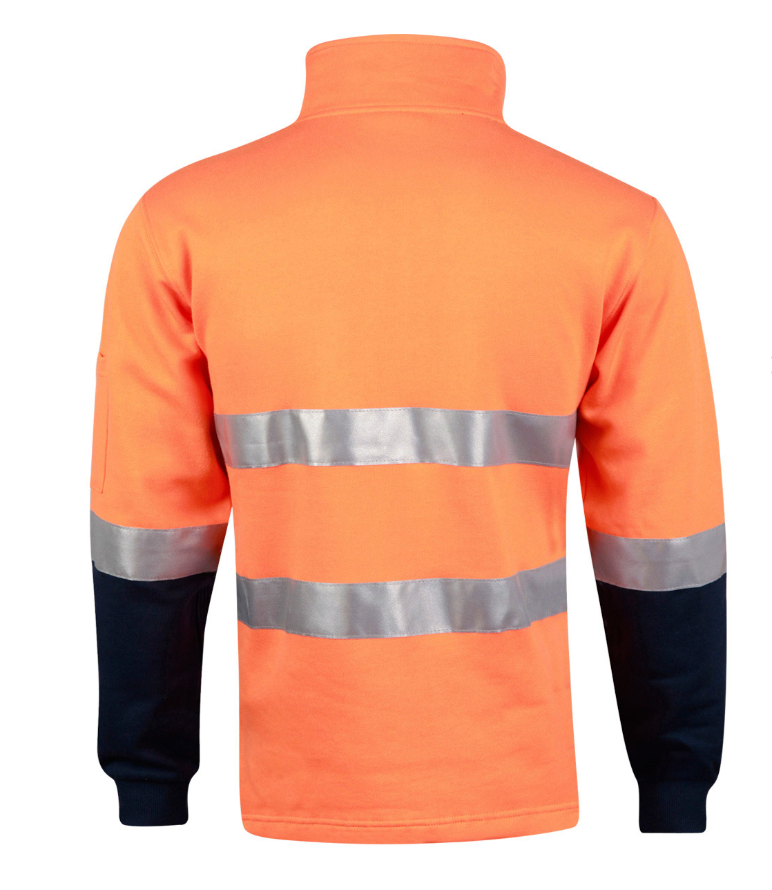 SW48 Mens Hi-Vis Two Tone Cotton Fleecy Sweat 3M Reflective Tapes
