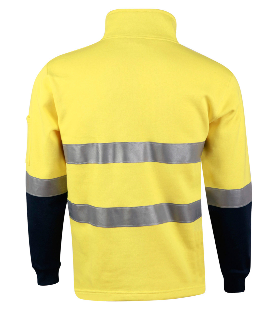 SW48 Mens Hi-Vis Two Tone Cotton Fleecy Sweat 3M Reflective Tapes