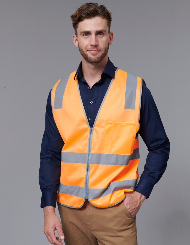 SW40 Unisex Hi-Vis Safety Vest With Reflective Tapes