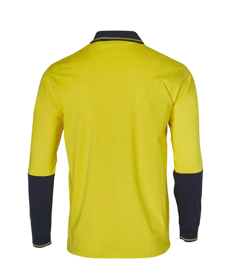 SW36 Hi-Vis Cotton Two Tone Long Sleeve Safety Polo