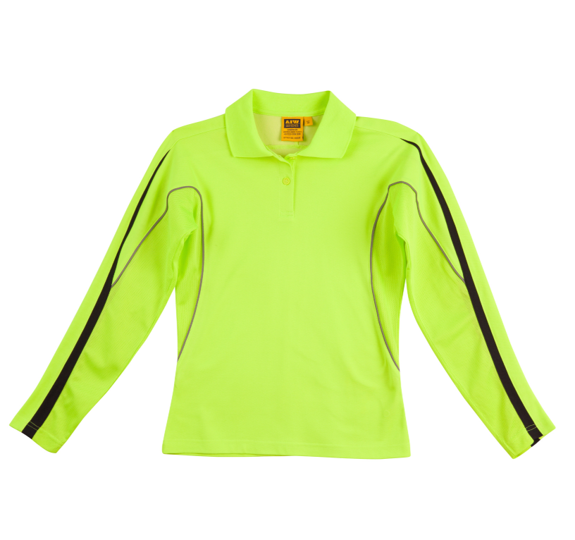 SW34A Ladies TrueDry® Hi-Vis Long Sleeve Polo with Reflective Piping