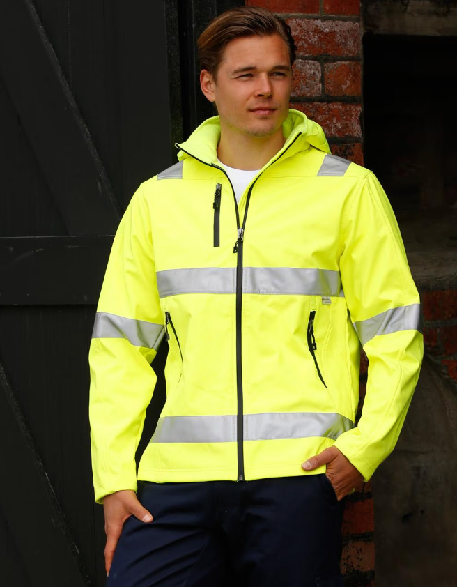 SW30 Adults’ Hi-Vis Heavy Duty Softshell Jacket with 3M Tapes