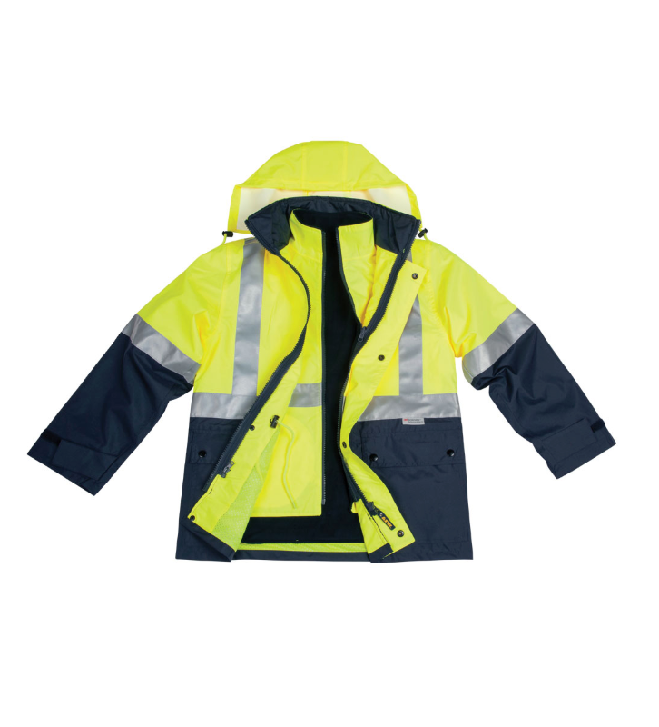 SW20A Hi-Vis Three in One Safety Jacket with 3M Tapes