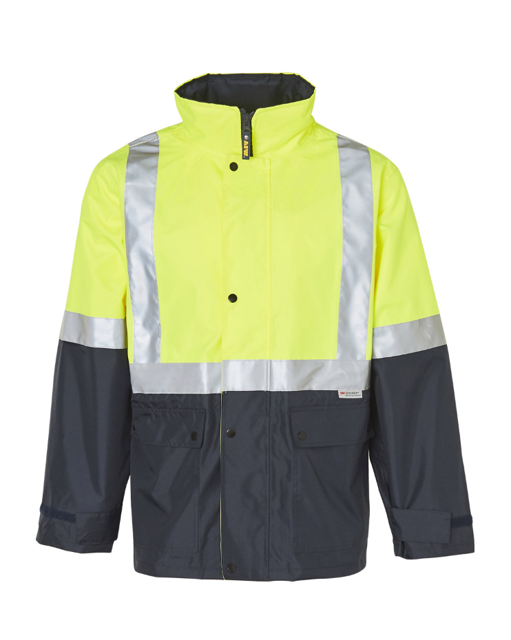 SW18A Hi-Vis Two Tone Rain Proof Safety Jacket With Mesh Lining and 3M Scotchlite Reflective Tapes