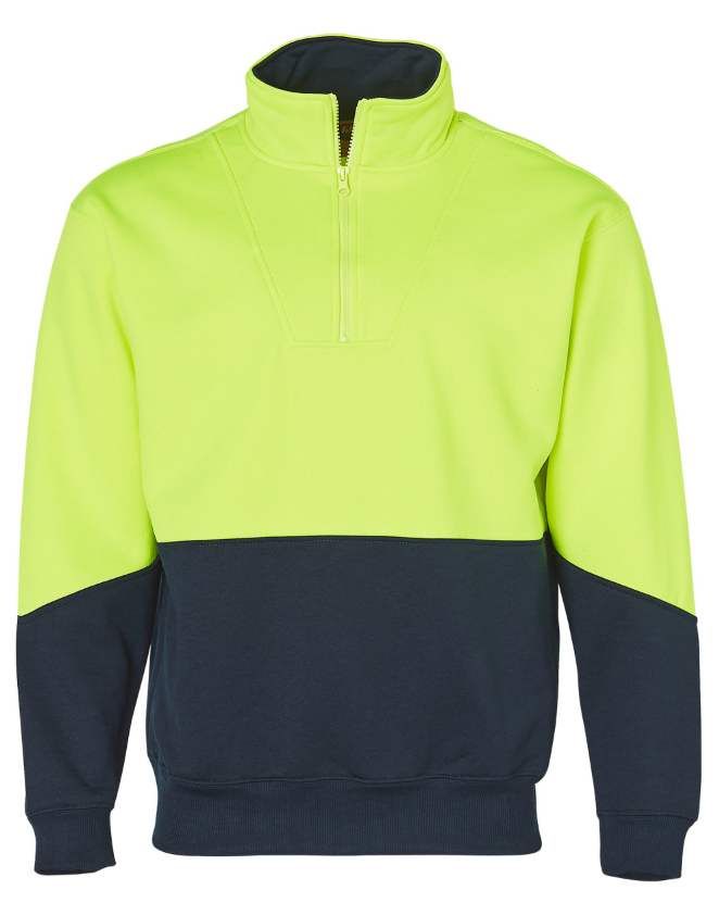 SW13A Mens High Visibility Long Sleeve Fleecy Sweat With Collar
