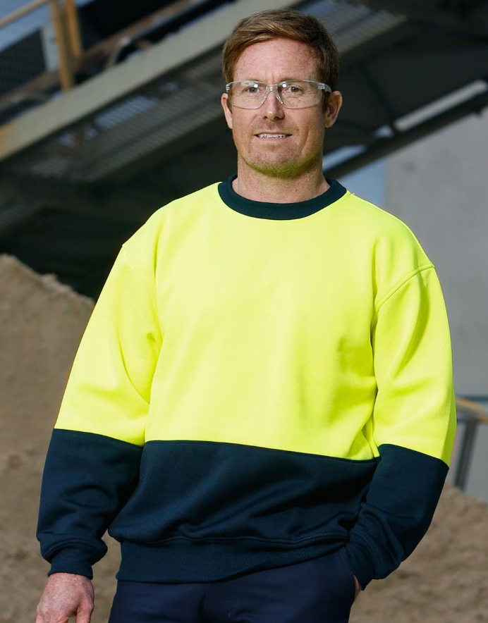 SW09 High Visibility Two Tone Crew Neck Safety Windcheater