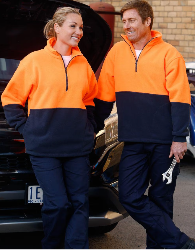 SW07 High Visibility Polar Fleece Half Zip Pullover