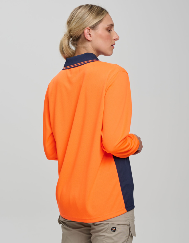 SW05CD  Hi Visibility Long Sleeve CoolDry Micro-mesh Safety Polo
