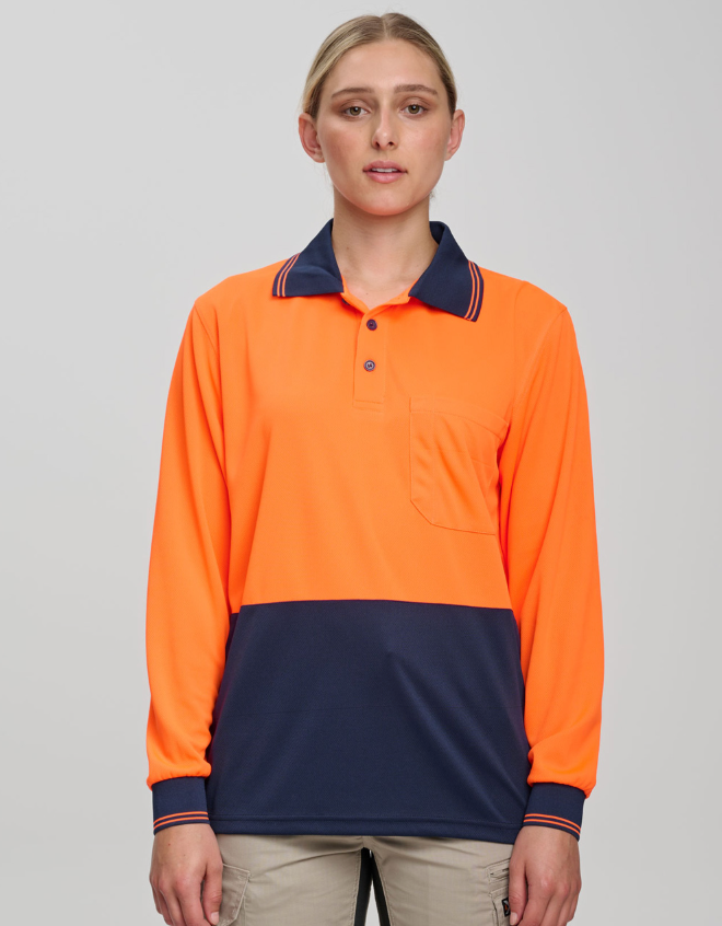 SW05CD  Hi Visibility Long Sleeve CoolDry Micro-mesh Safety Polo