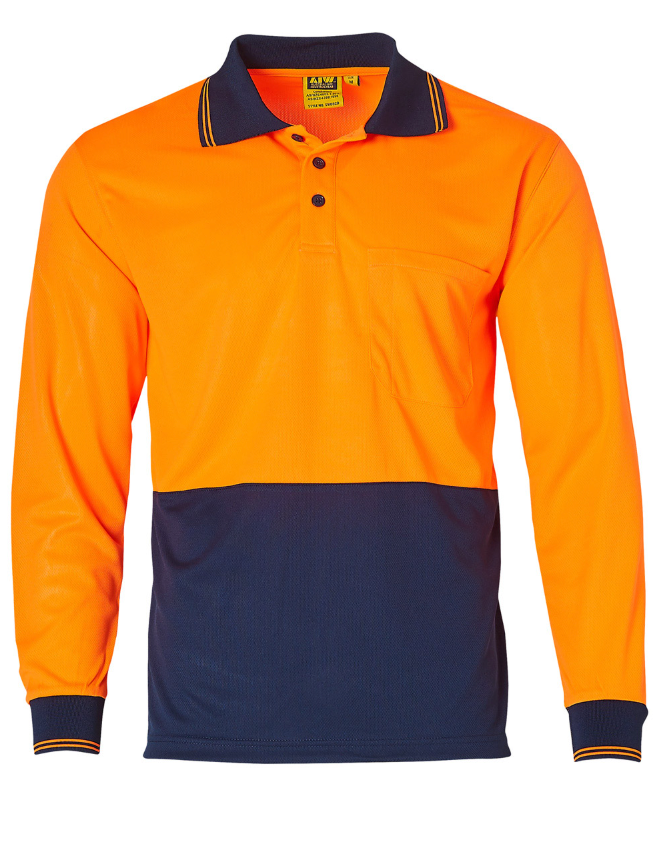 SW05CD  Hi Visibility Long Sleeve CoolDry Micro-mesh Safety Polo