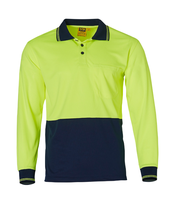 SW05CD  Hi Visibility Long Sleeve CoolDry Micro-mesh Safety Polo